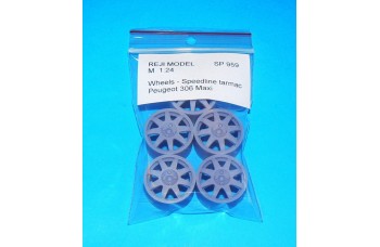 Wheels – Speedline ( tarmac ) 3D print / 5 pcs /Peugeot 306 Maxi 1/24